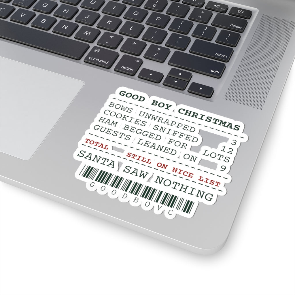 Funny Dog Christmas Sticker Good Boy Receipt For Dog Owners