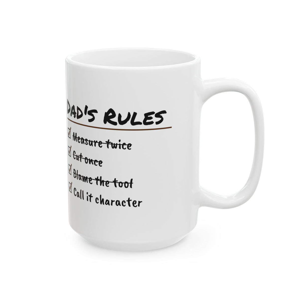 Funny Dad Coffee Mug Dads Rules Checklist For Dads