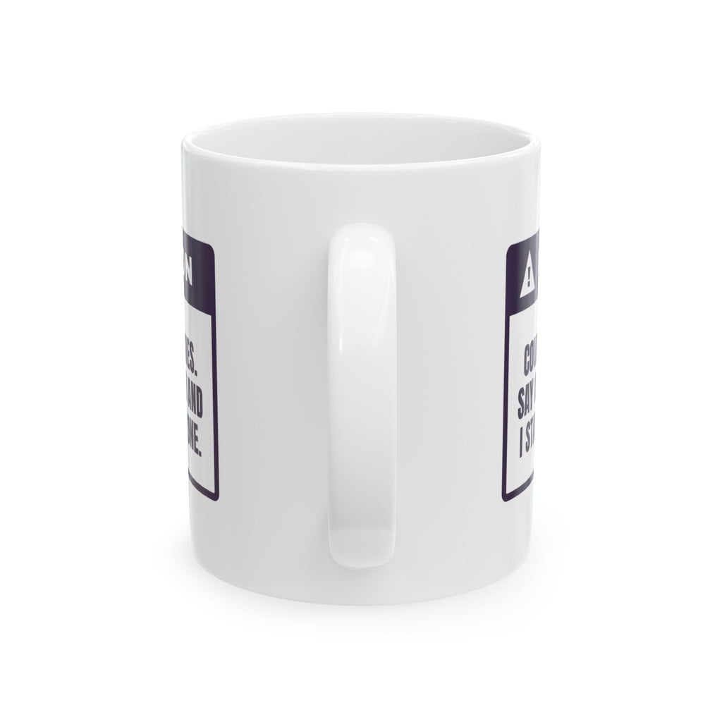 Funny Crochet Coffee Mug Counting Stitches Caution Label For Crocheters