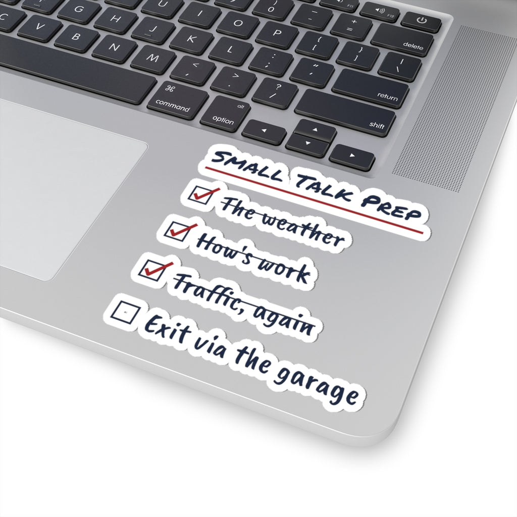 Funny Christmas Sticker Small Talk Prep Checklist For Introverts