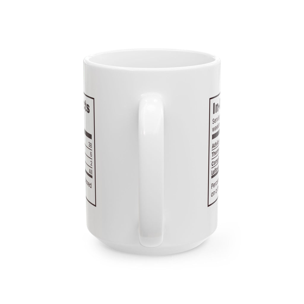 Funny Christmas Coffee Mug In-Law Facts Nutrition Label For Spouses