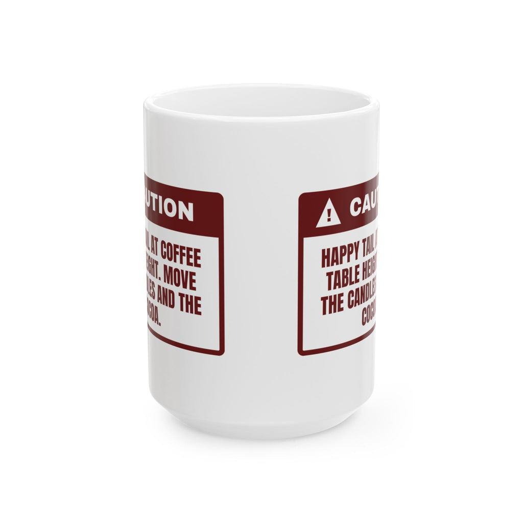 Funny Christmas Dog Coffee Mug Tail At Coffee Table Height Warning