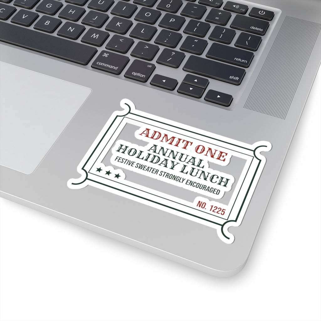 Funny Office Christmas Sticker Annual Holiday Lunch Ticket