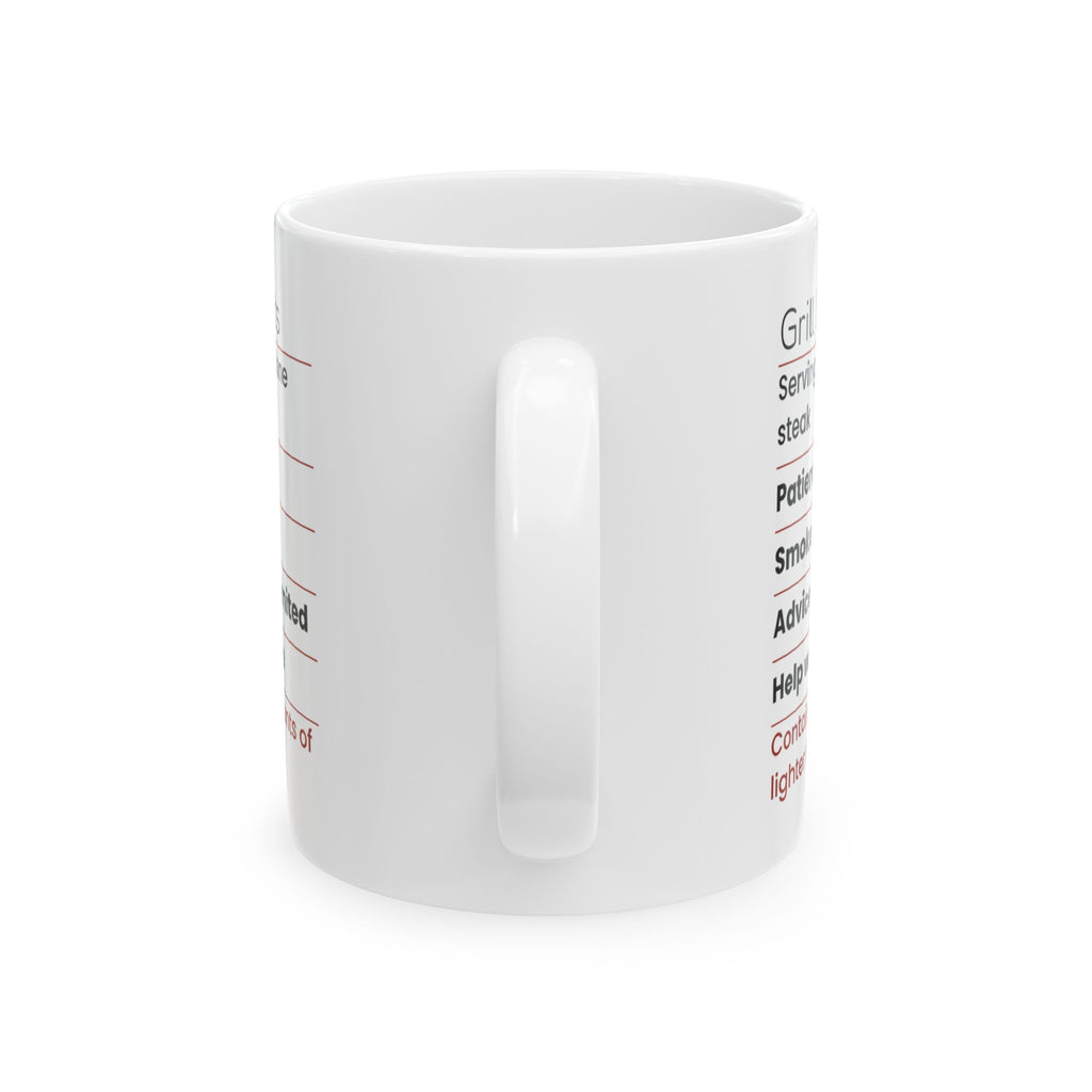 Grill Dad Nutrition Facts Coffee Mug Funny Label For Dad
