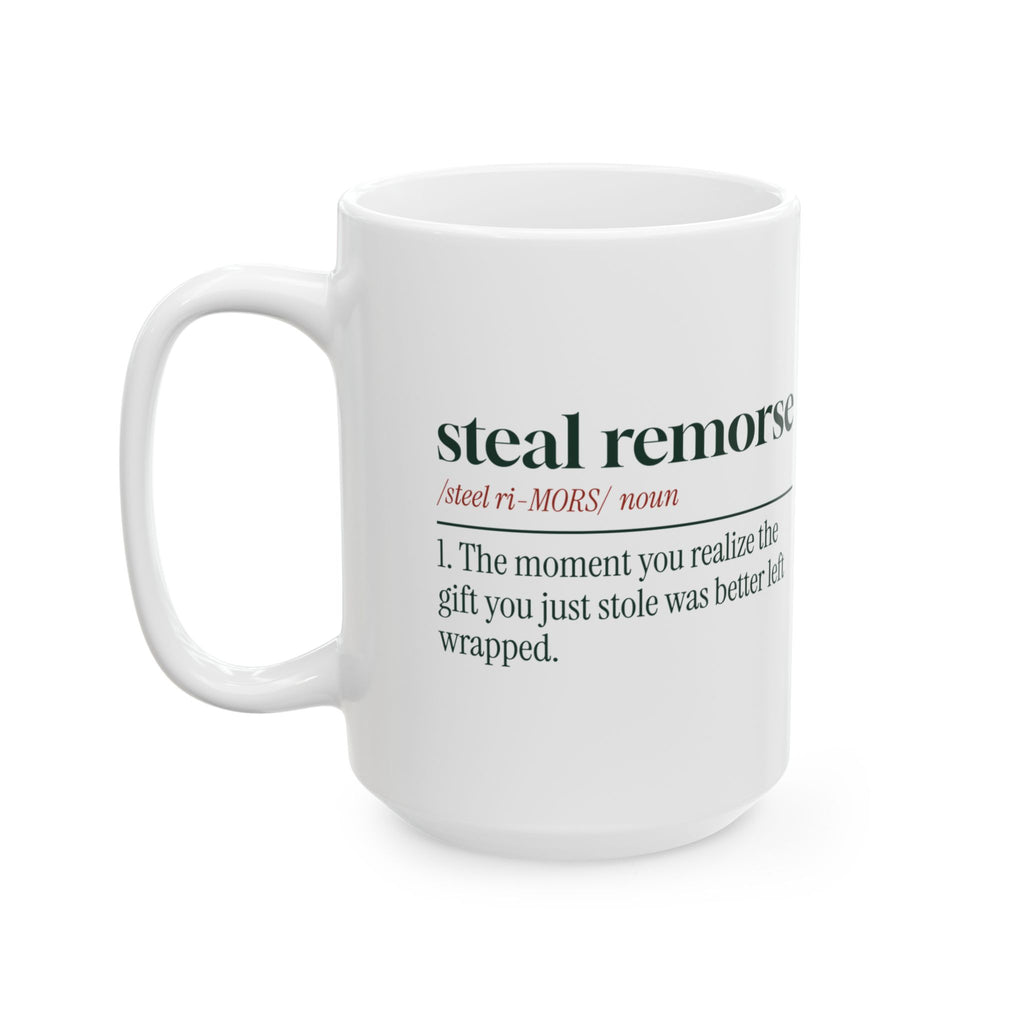 Funny White Elephant Coffee Mug Steal Remorse Dictionary Definition