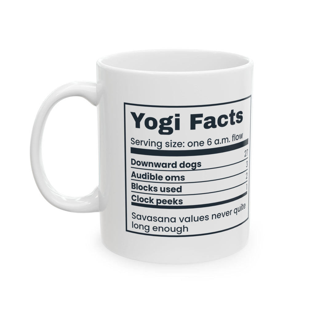 Funny Yoga Mug Yogi Facts Nutrition Label For Yoga Teachers