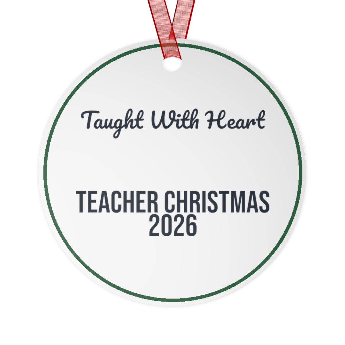 Teacher Christmas Ornament 2026 Taught With Heart Thank You