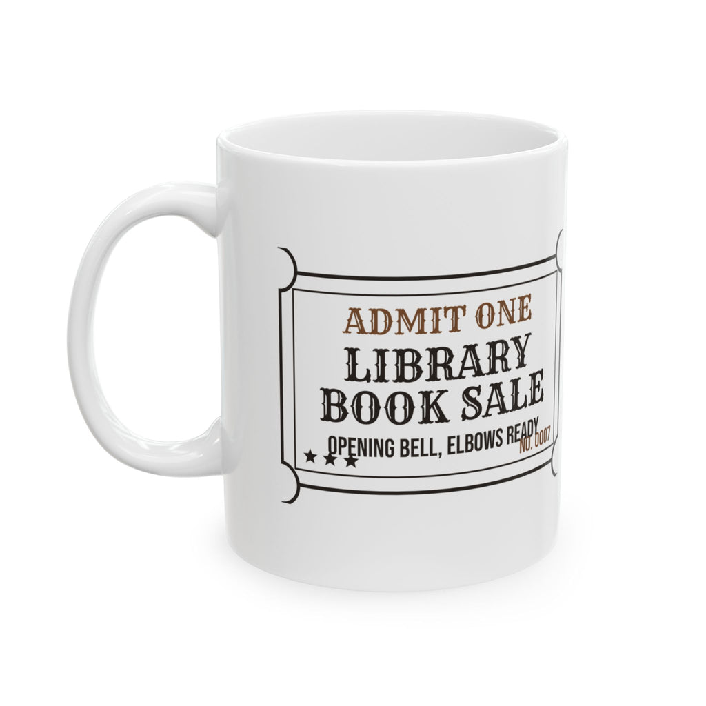 Funny Book Lover Coffee Mug Library Book Sale Elbows Ready For Readers