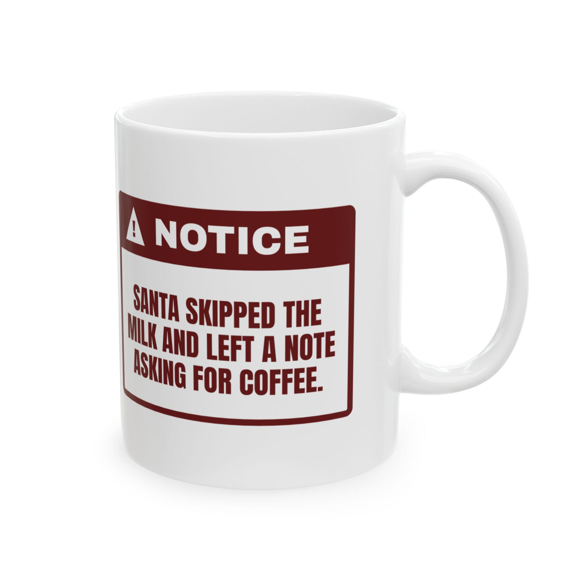 Funny Christmas Coffee Mug Santa Wants Coffee Not Milk