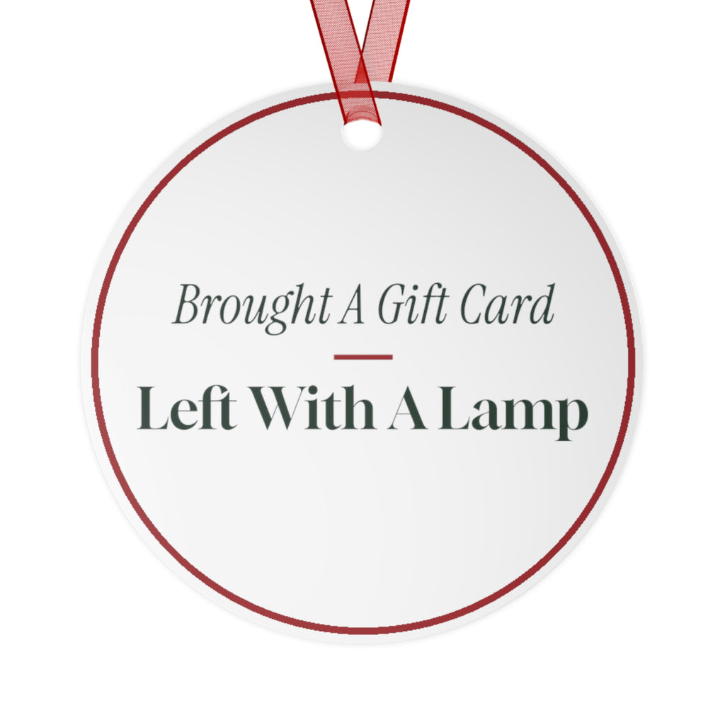 Funny Christmas Ornament Brought A Gift Card Left With A Lamp
