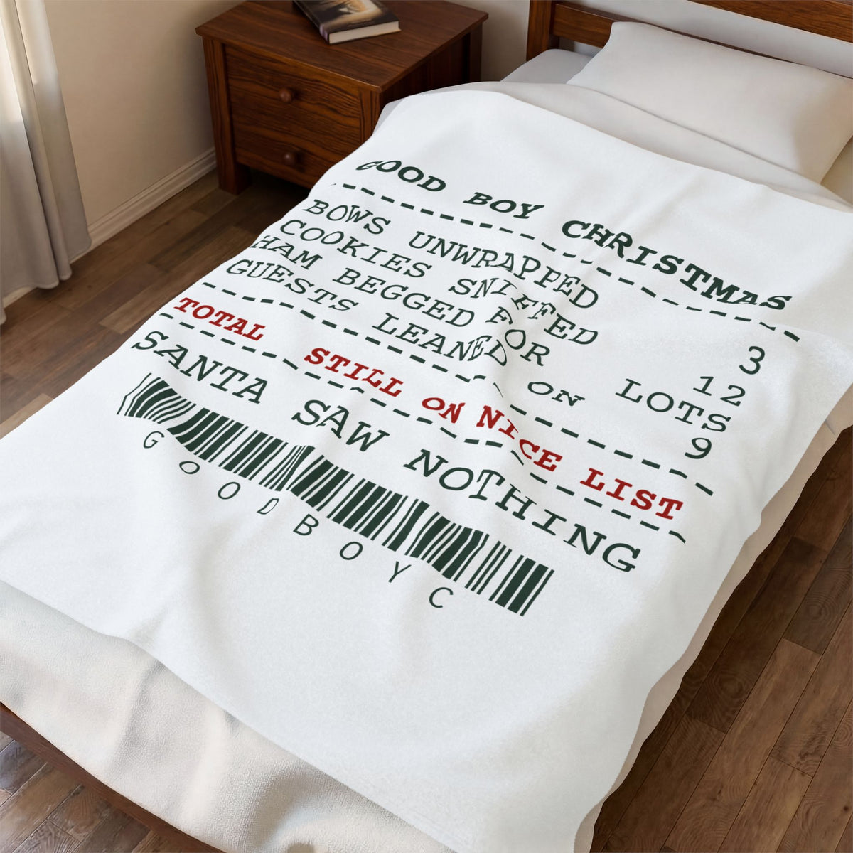 Funny Dog Christmas Throw Blanket Good Boy Receipt For Dog Owners