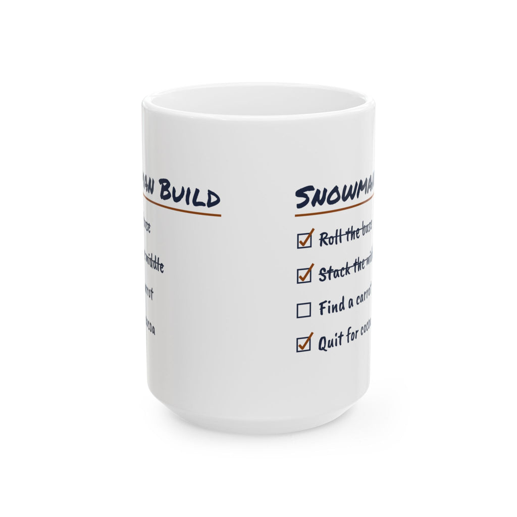 Funny Christmas Coffee Mug Snowman Build Checklist For Hot Cocoa Lovers