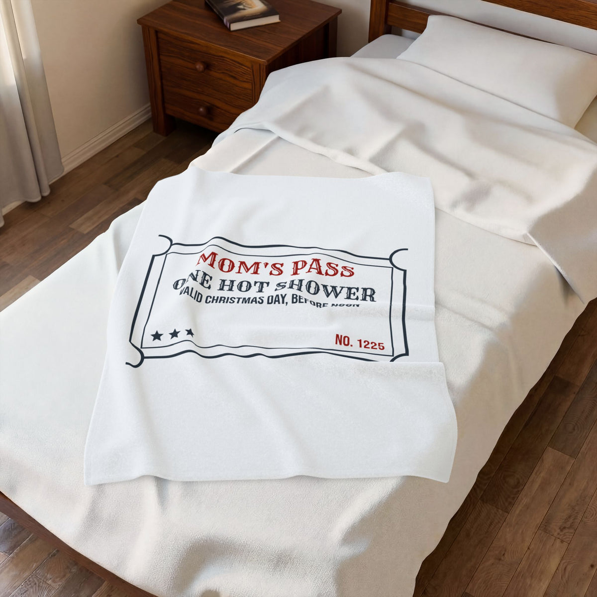 Funny Mom Christmas Throw Blanket One Hot Shower Christmas Day Pass