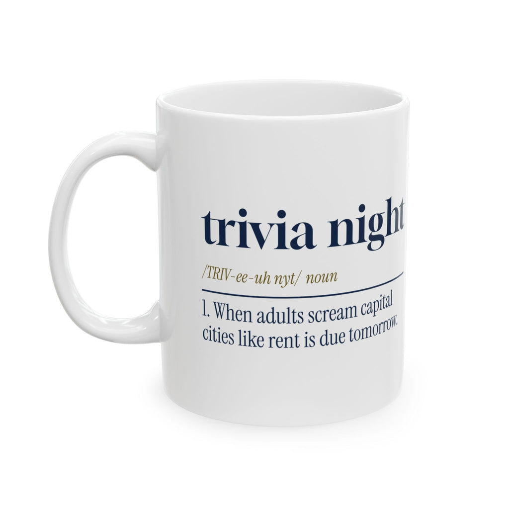 Trivia Night Coffee Mug Yelling Capitals