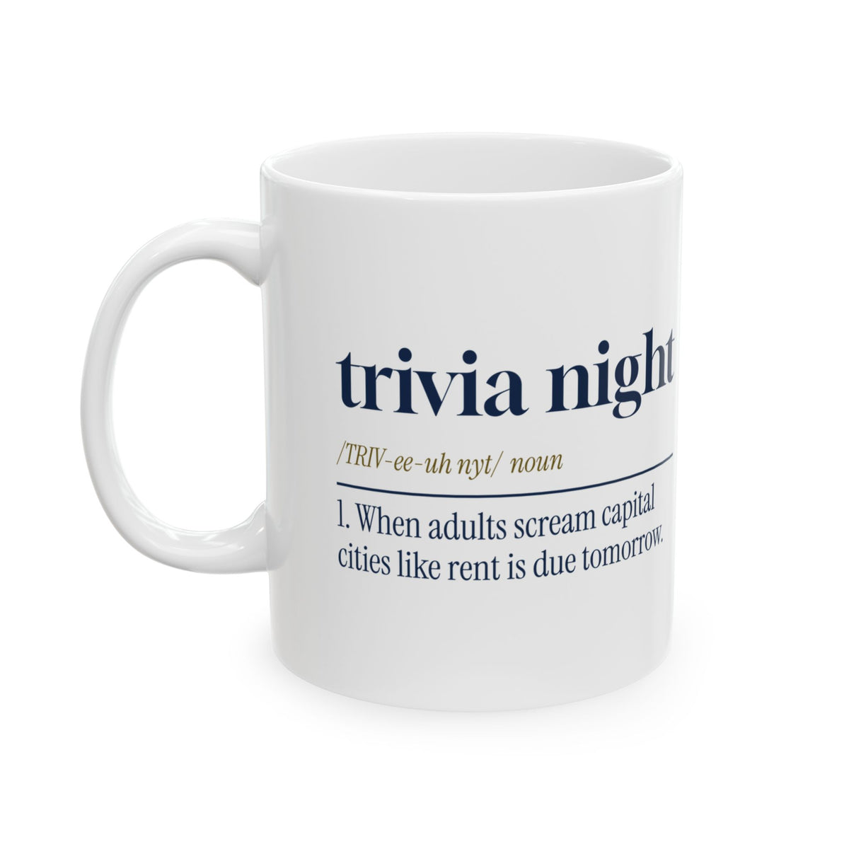 Trivia Night Coffee Mug Yelling Capitals