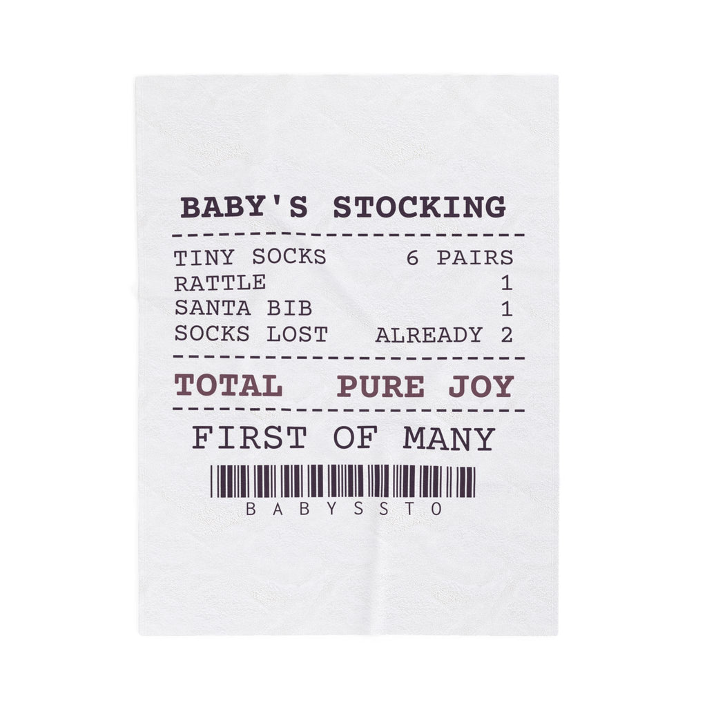 Funny Babys First Christmas Throw Blanket Stocking Receipt For New Parents