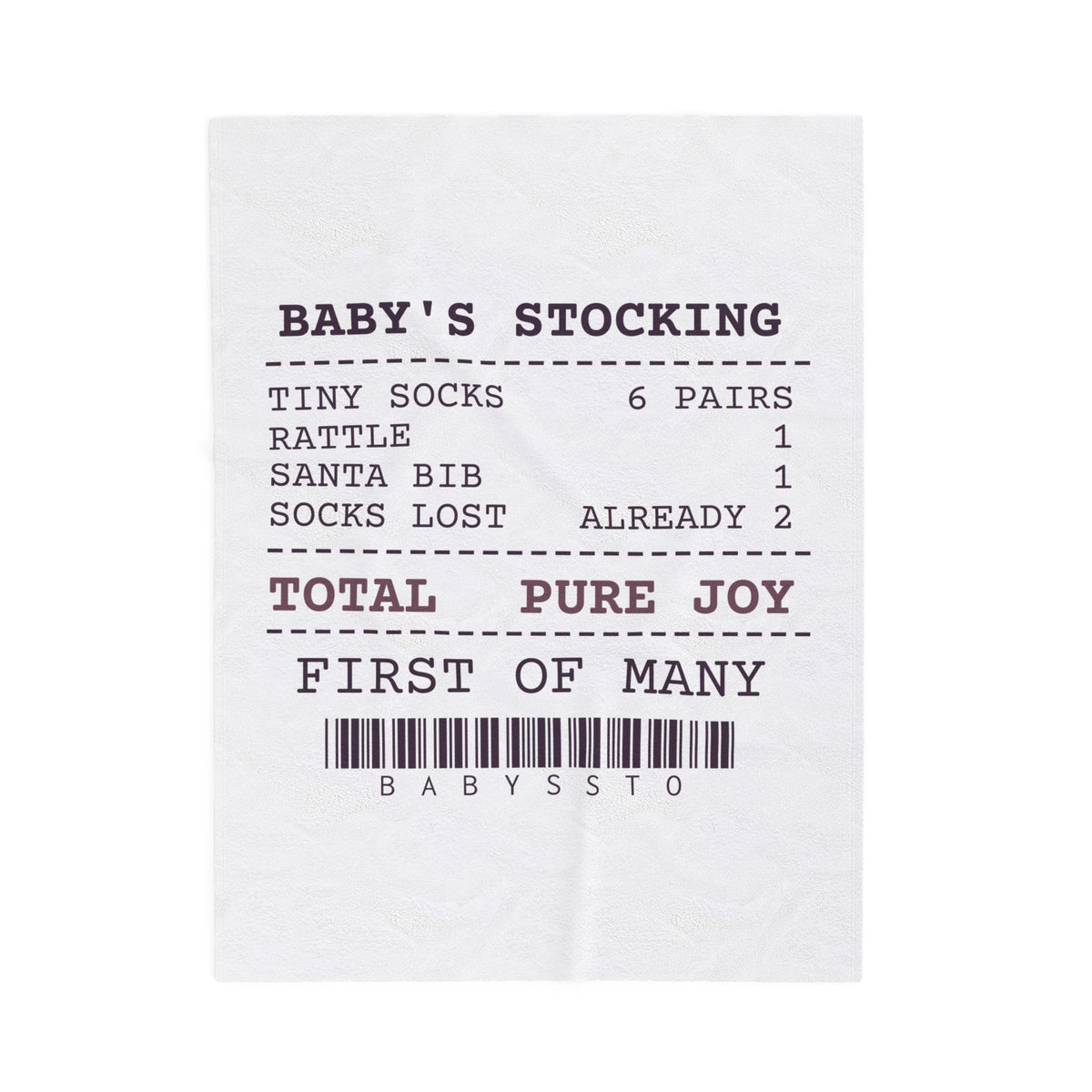 Funny Babys First Christmas Throw Blanket Stocking Receipt For New Parents