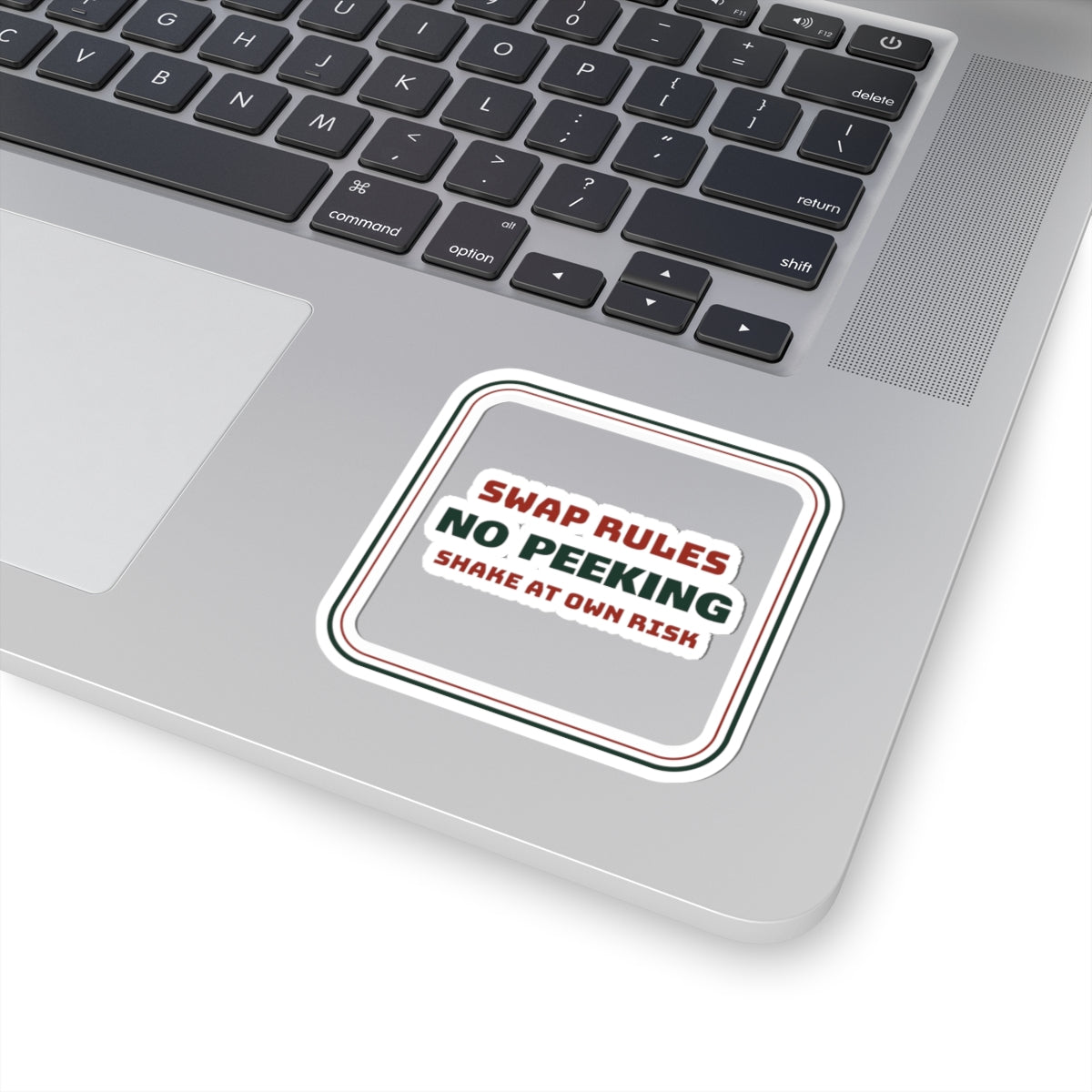 Funny White Elephant Sticker No Peeking Shake At Own Risk