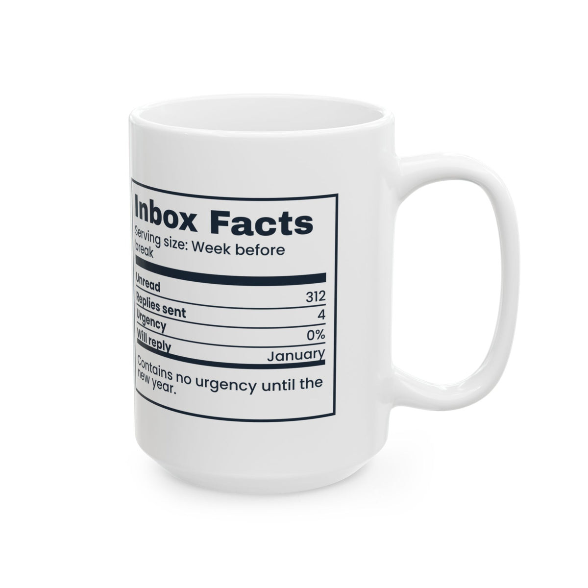 Funny Christmas Coffee Mug Inbox Facts Label For Coworkers