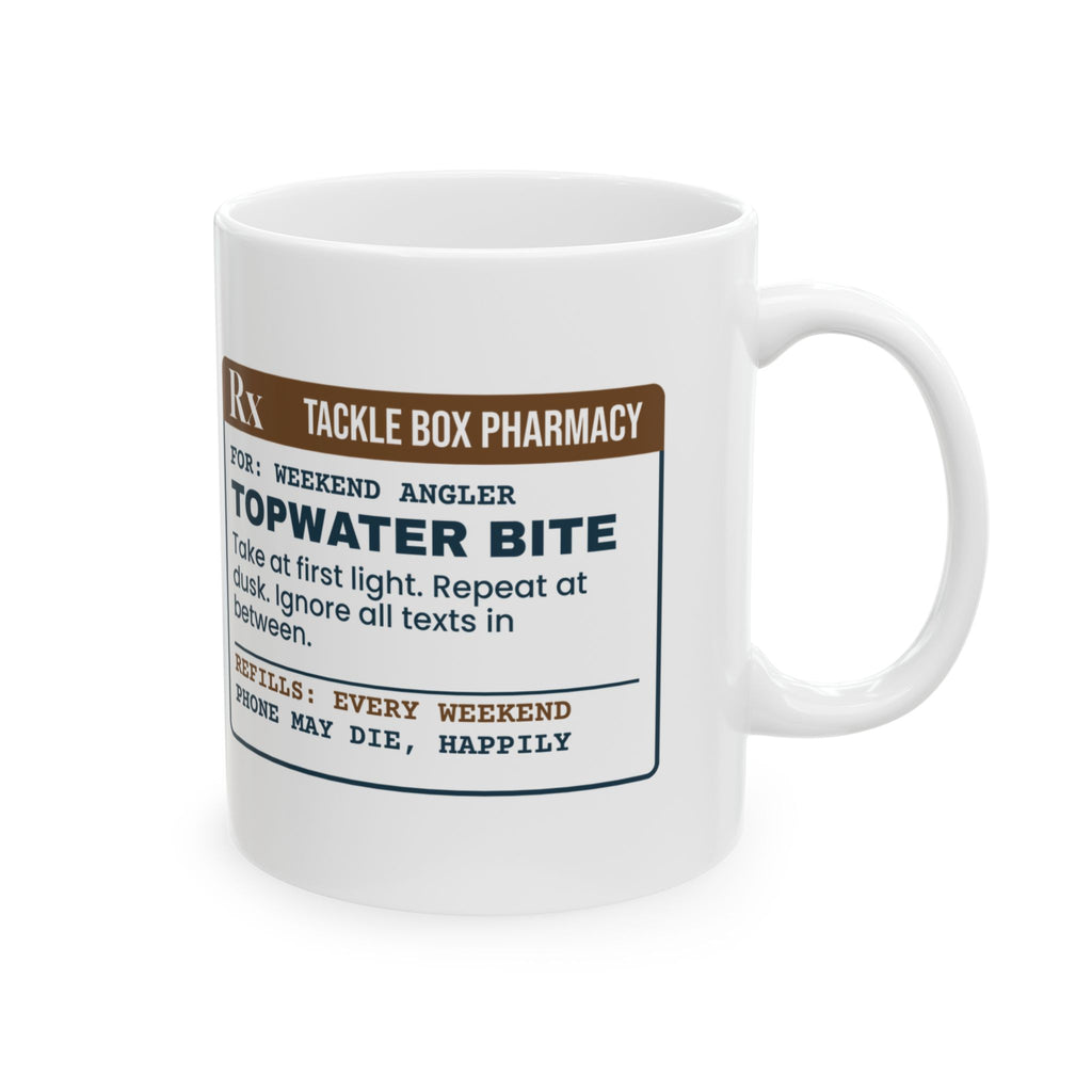 Funny Fishing Coffee Mug Topwater Bite Prescription For Anglers
