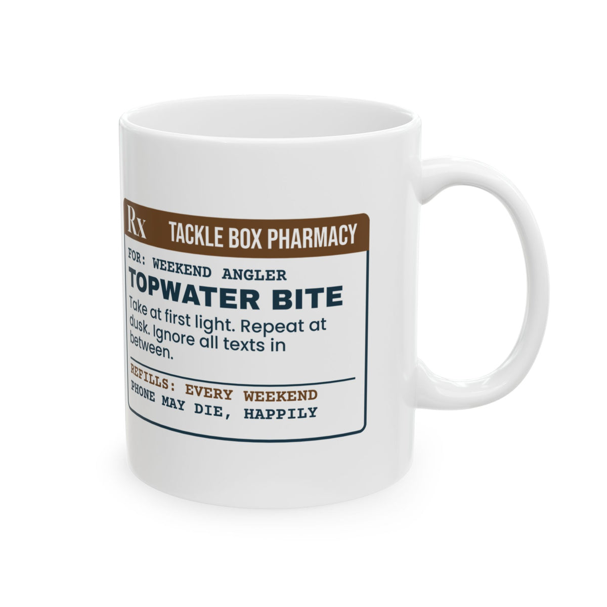 Funny Fishing Coffee Mug Topwater Bite Prescription For Anglers