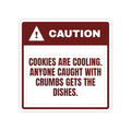 Funny Christmas Baking Sticker Crumbs Mean Dish Duty Warning