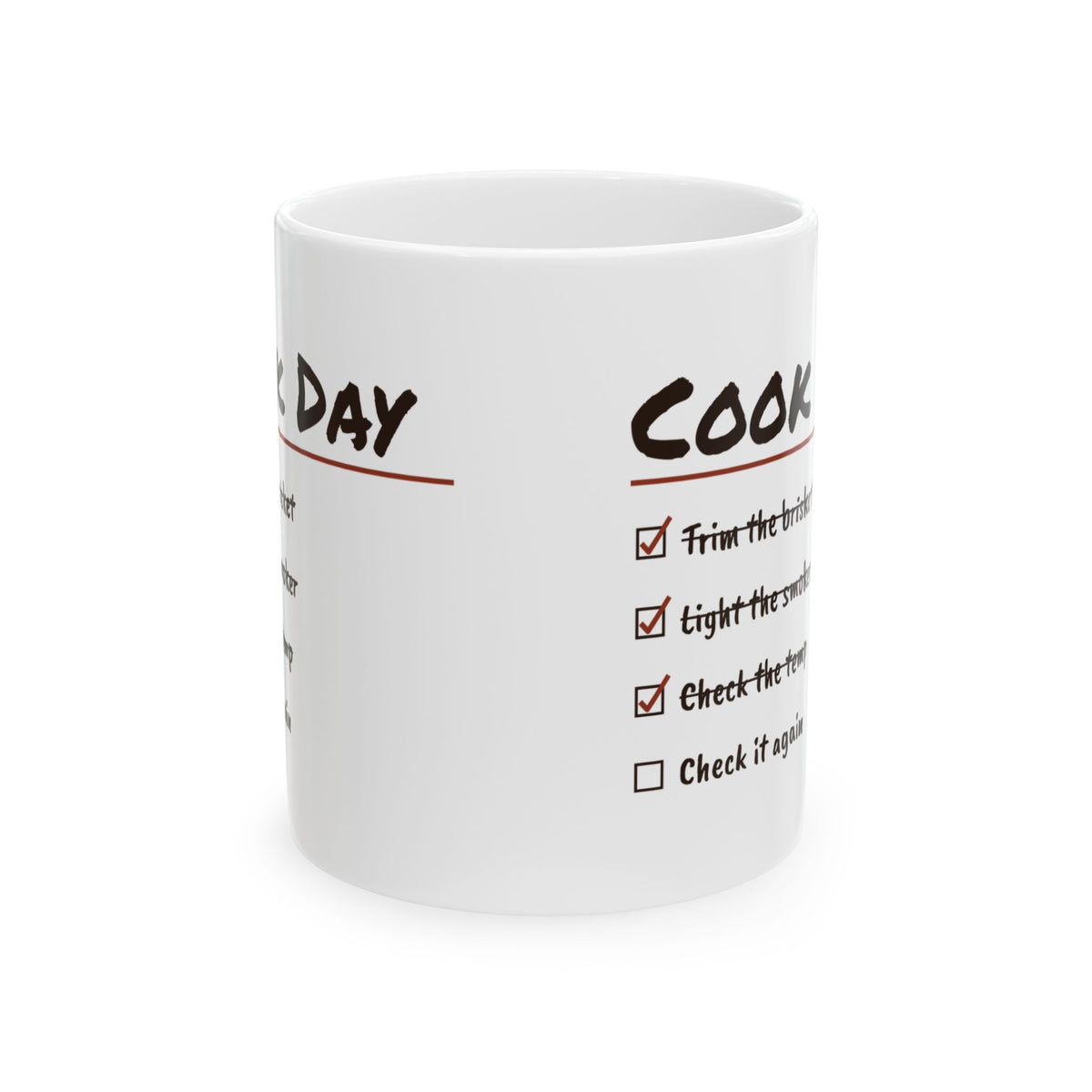 Smoker Coffee Mug Check The Temp Check It Again BBQ Checklist