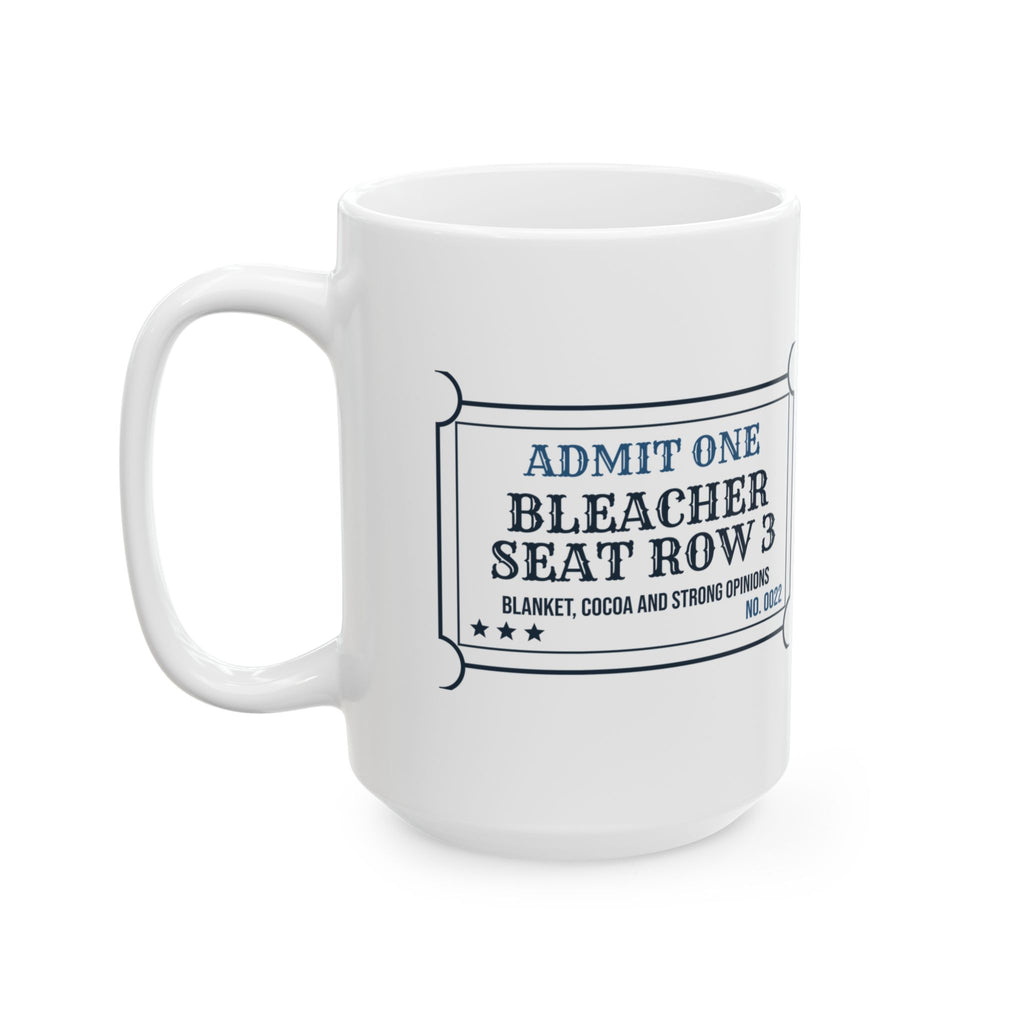 Funny Football Dad Coffee Mug Bleacher Seat Row 3 Ticket