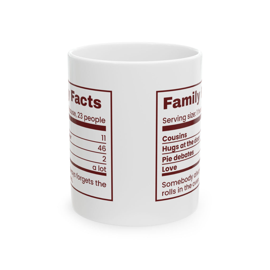 Funny Christmas Family Coffee Mug Family Facts Nutrition Label