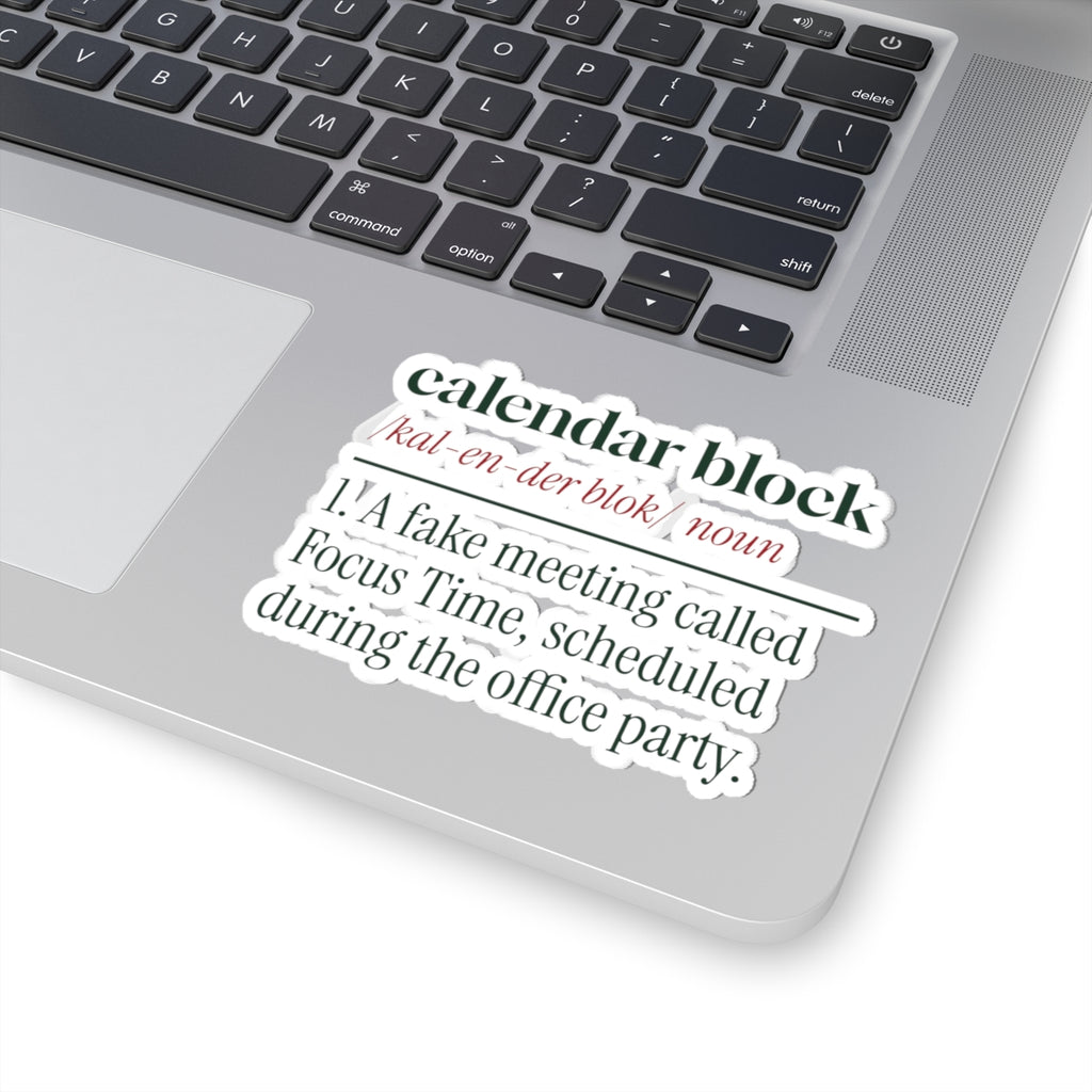 Funny Office Christmas Sticker Calendar Block Dictionary Definition