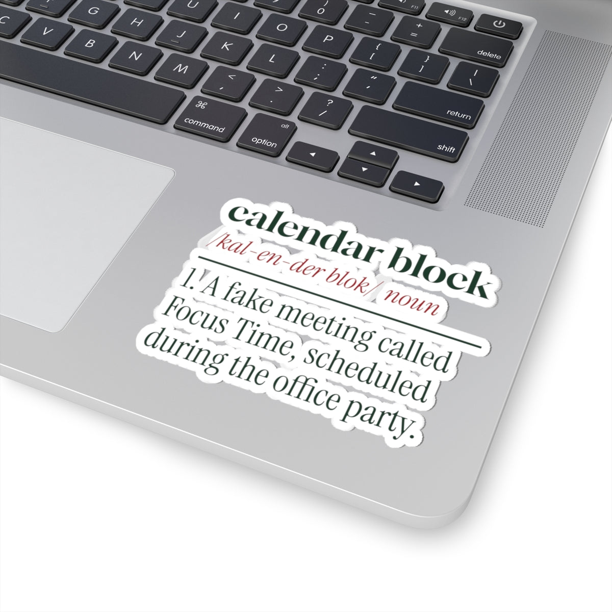 Funny Office Christmas Sticker Calendar Block Dictionary Definition