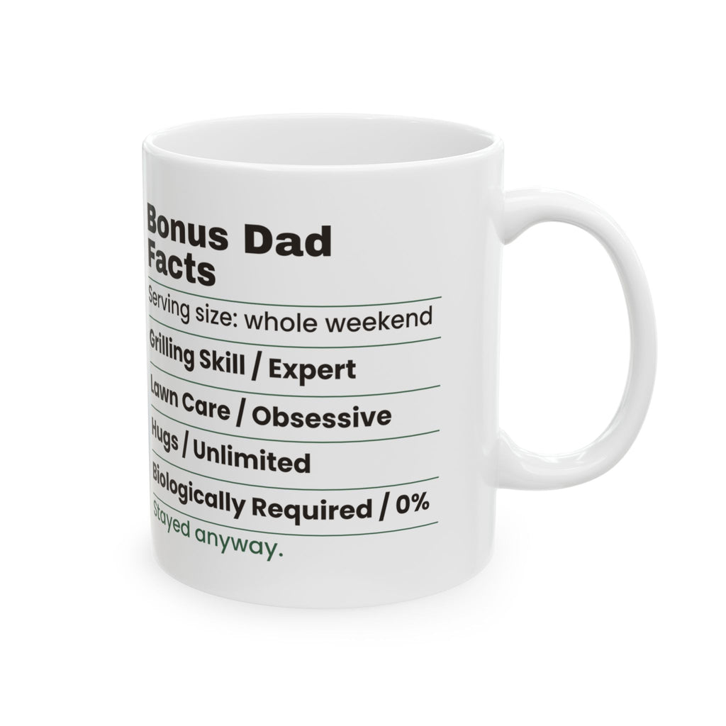 Bonus Dad Facts Coffee Mug Funny Label For Stepdads