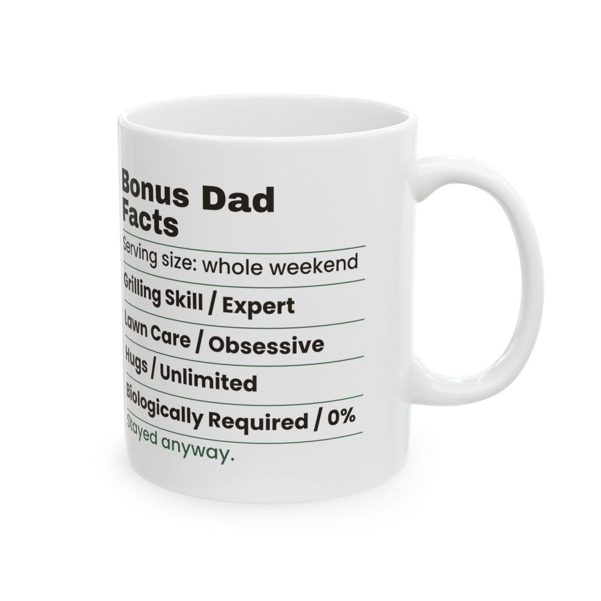 Bonus Dad Facts Coffee Mug Funny Label For Stepdads