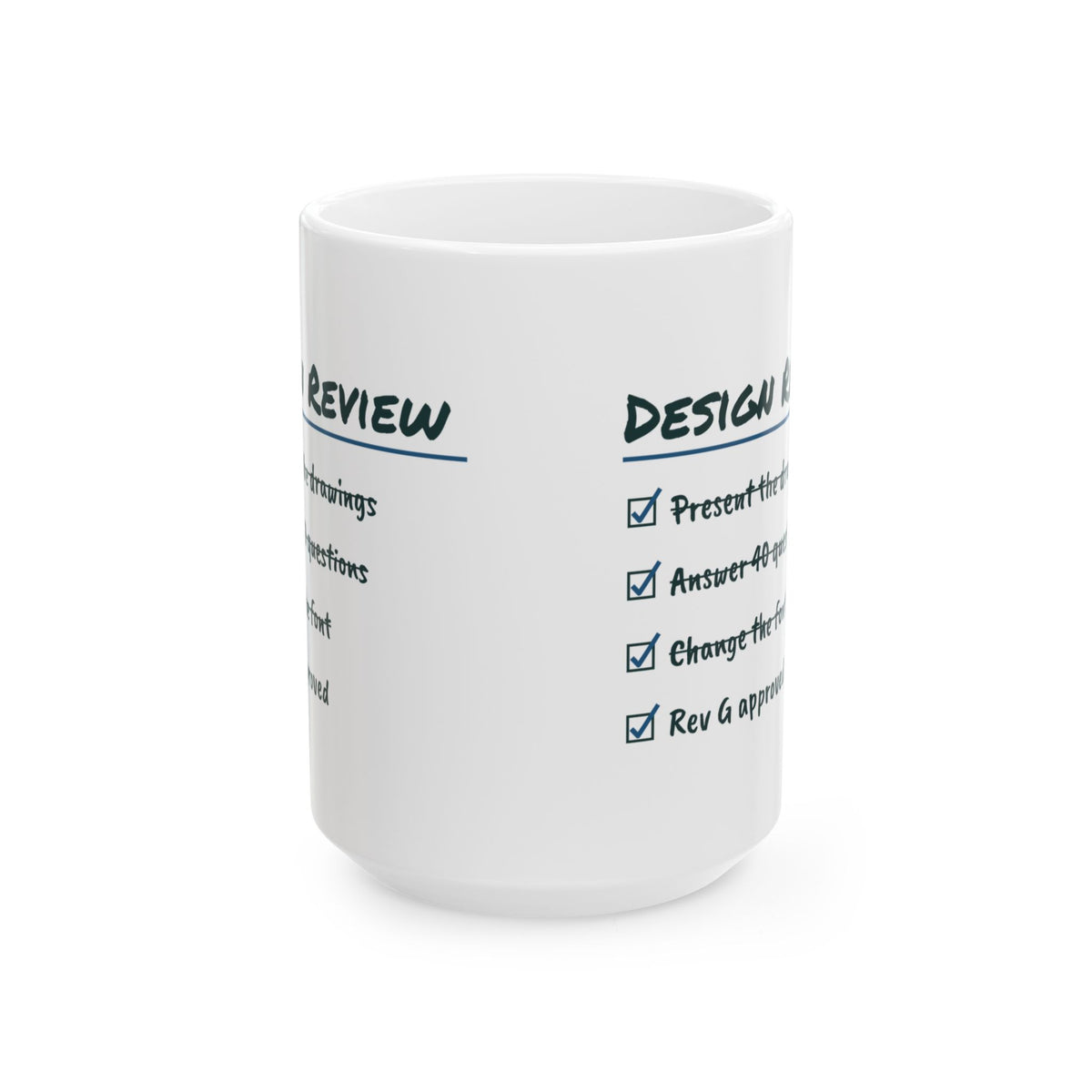 Funny Engineer Coffee Mug Design Review Checklist Changed The Font