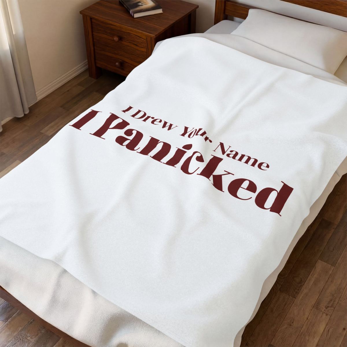 Funny Christmas Coworker Throw Blanket I Drew Your Name I Panicked