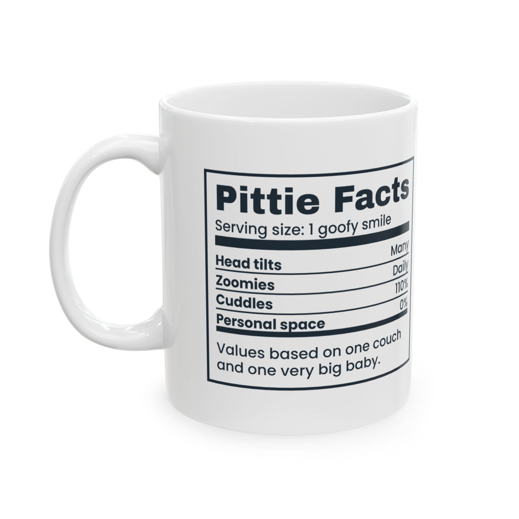 Funny Pit Bull Coffee Mug Pittie Facts Nutrition Label For Owners