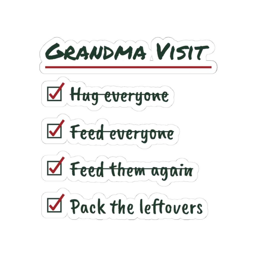 Funny Christmas Sticker Grandma Visit Pack The Leftovers For Grandma