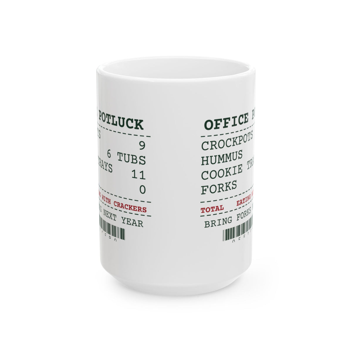 Funny Christmas Coffee Mug Office Potluck Forks 0 Receipt For Coworkers