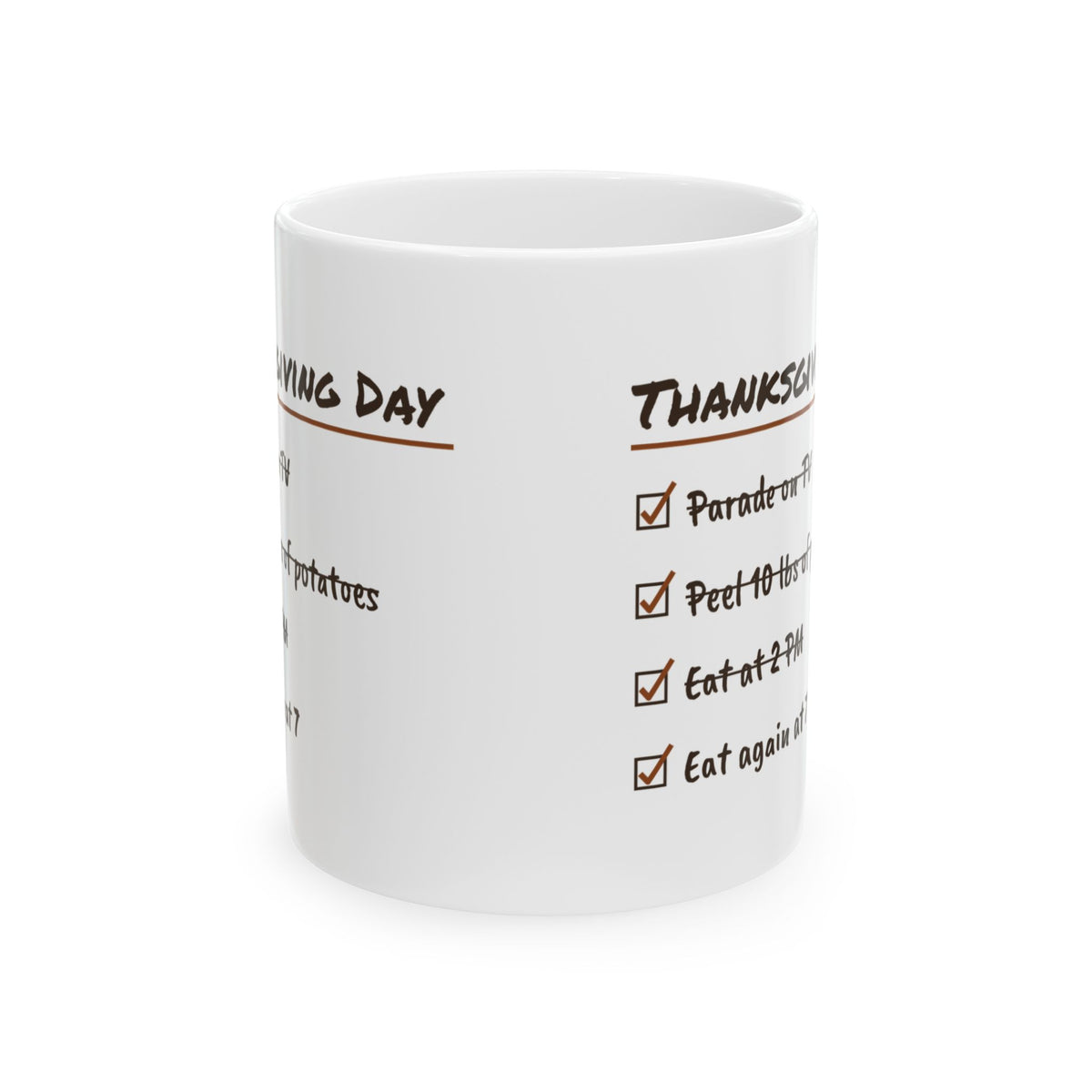 Funny Thanksgiving Coffee Mug Thanksgiving Day Checklist Eat Again At 7