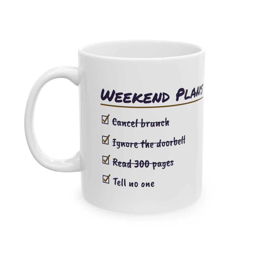 Funny Introvert Coffee Mug Weekend Plans Checklist Tell No One