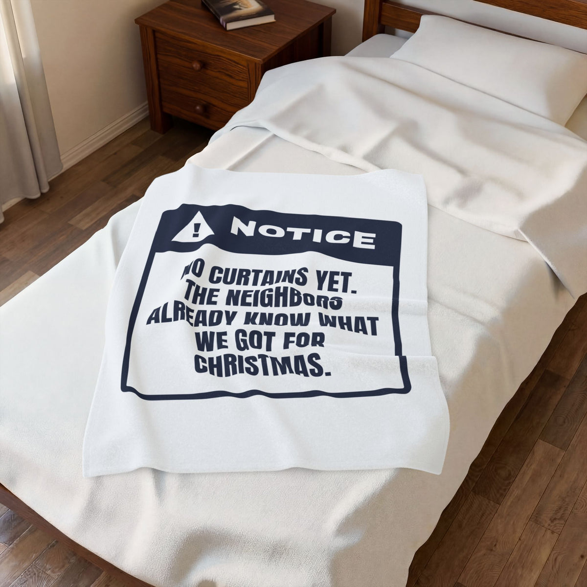 Funny Christmas Throw Blanket No Curtains Yet Warning For New Homeowners