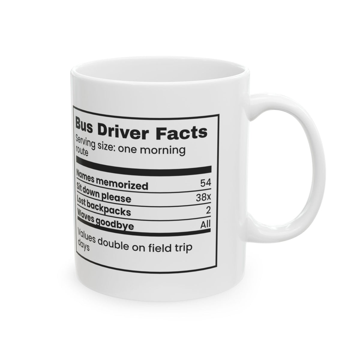 Funny Bus Driver Mug Bus Driver Facts Names Memorized 54 For Drivers