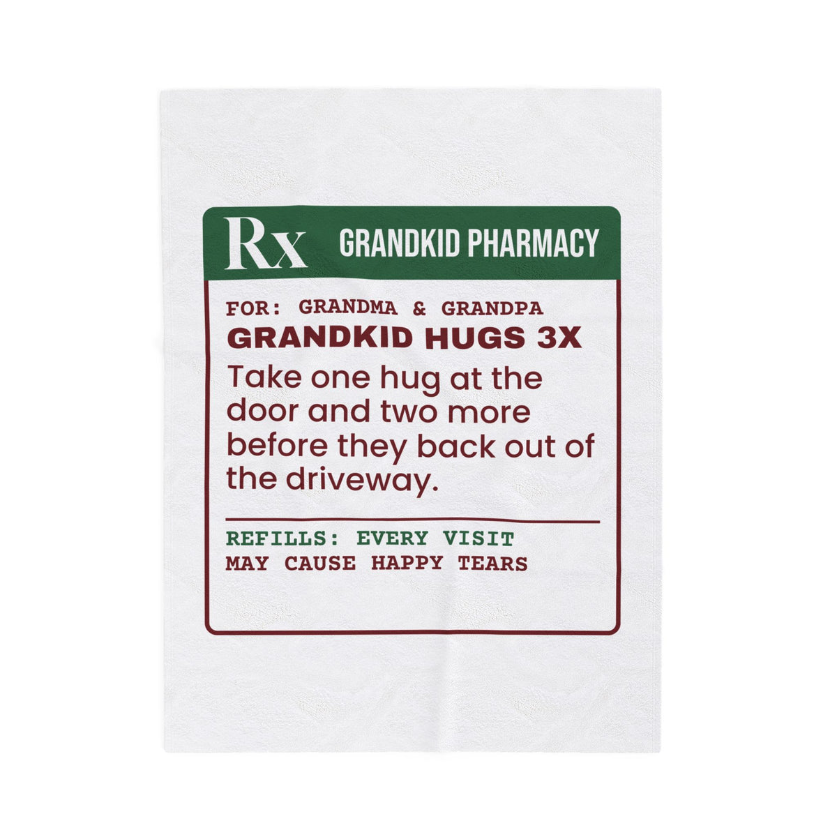 Christmas Throw Blanket Grandkid Hugs Prescription For Grandparents