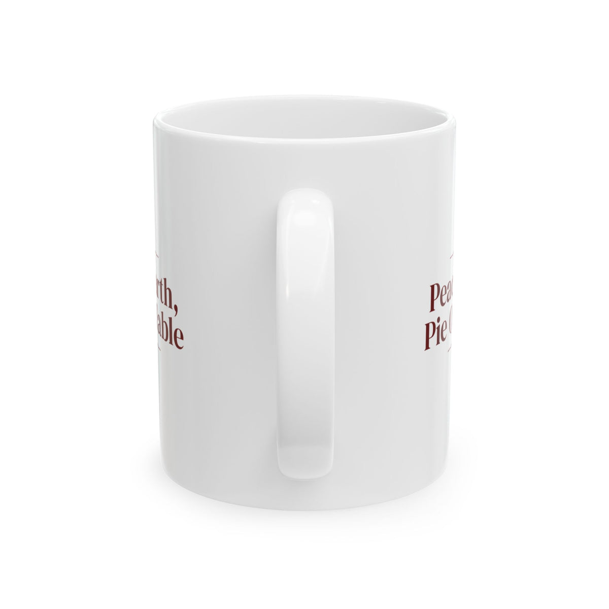 Christmas Coffee Mug Peace On Earth Pie On The Table Cozy Mug