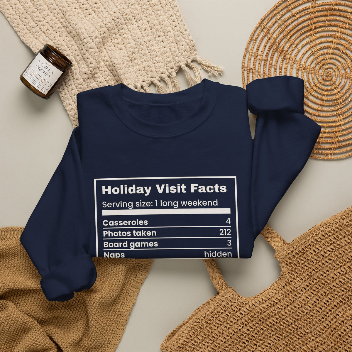 Funny Christmas In-Laws Sweatshirt Holiday Visit Facts Label