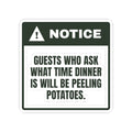 Funny Christmas Host Sticker Ask When Dinner Is Peel Potatoes
