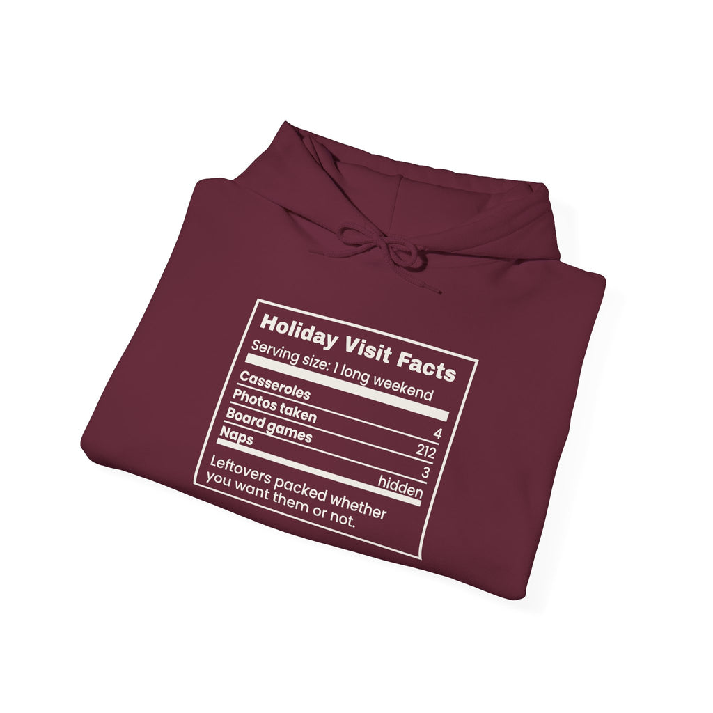 Funny Christmas In-Laws Hoodie Holiday Visit Facts Label