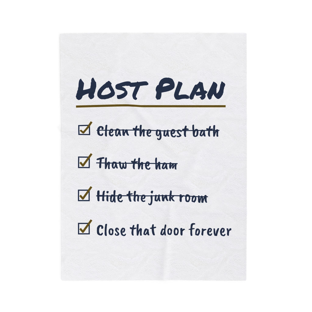 Funny Holiday Host Throw Blanket Hide The Junk Room Checklist