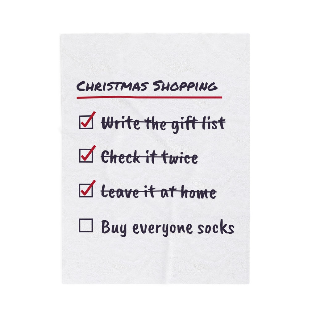 Funny Christmas Throw Blanket Shopping Checklist Buy Everyone Socks
