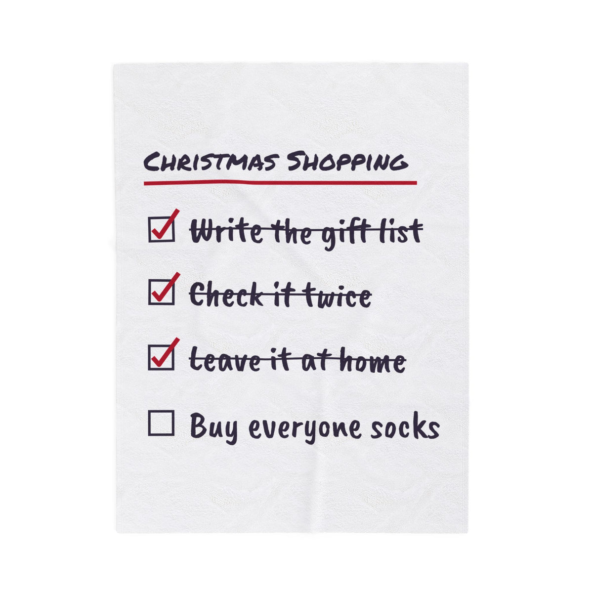Funny Christmas Throw Blanket Shopping Checklist Buy Everyone Socks